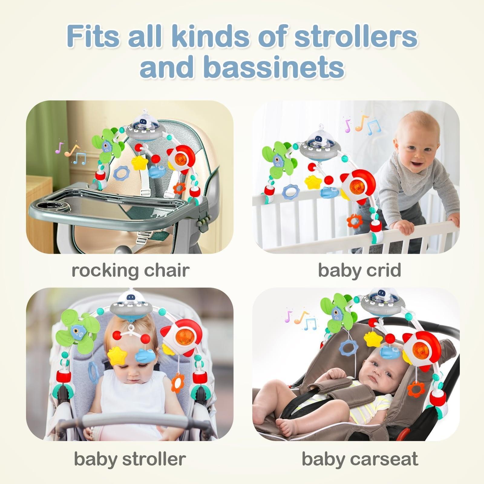 FVLOENG Car Seat Toys, Baby Stroller Arch Bar Toy, Activity Crib Mobile Musical Toddler Toy for Newborns (0-24 Months, Blue) - ClubOn