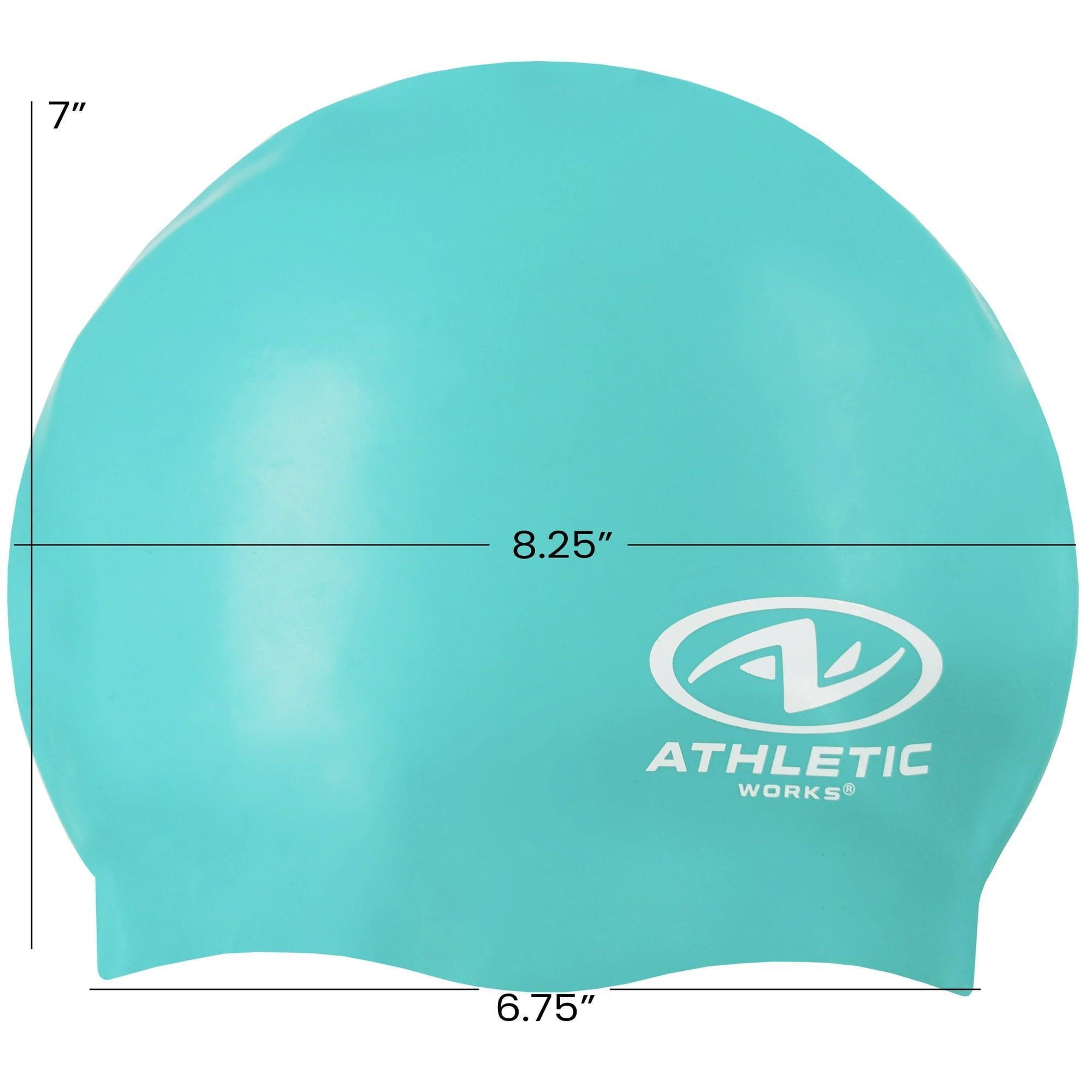 Athletic Works Adult Size Black Silicone Swim Cap – Durable, Comfortable Fit - ClubOn