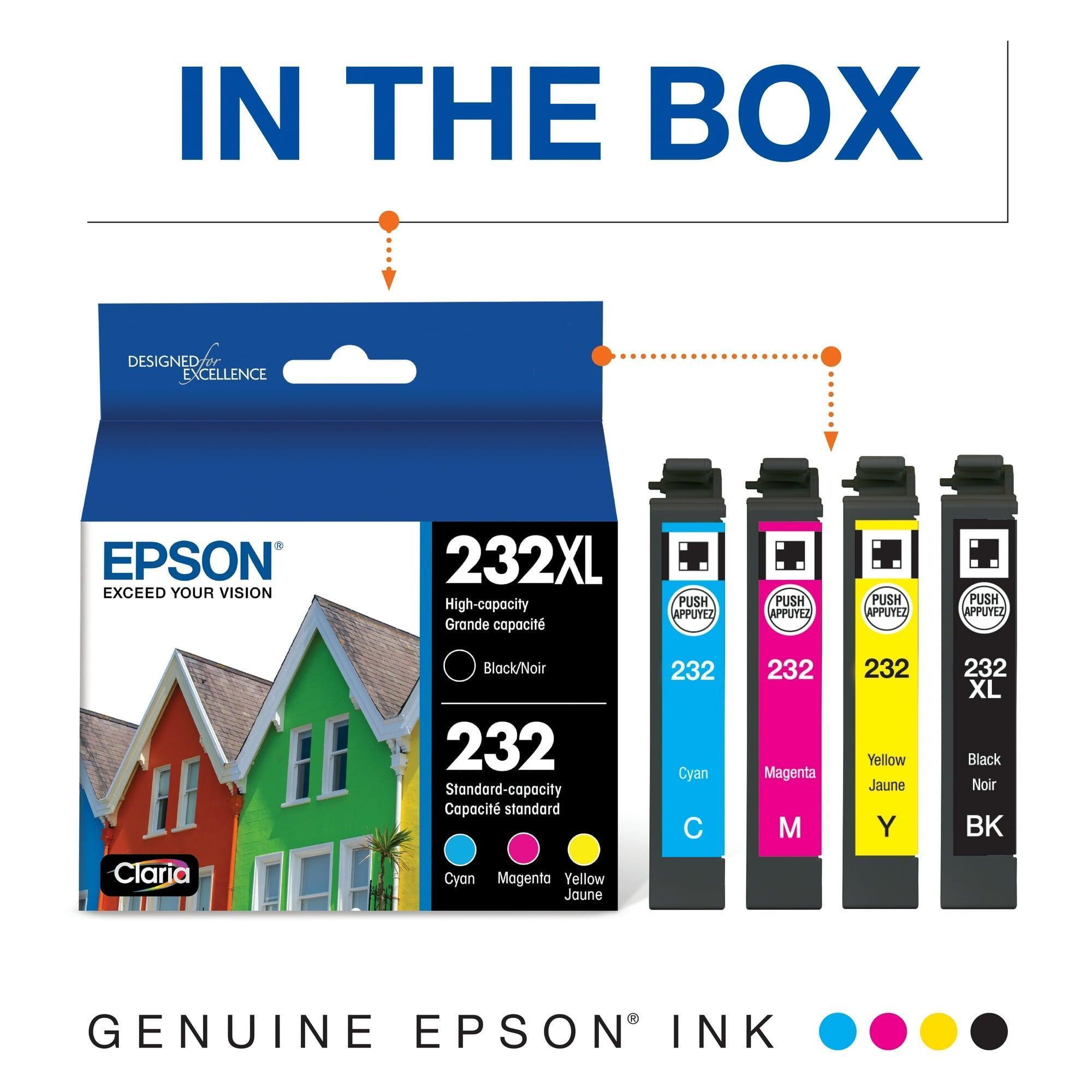 EPSON 232 Claria Ink High Capacity Black & Color Combo Pack (T232XL-BCS), for WF-2930, XP-4200 - ClubOn