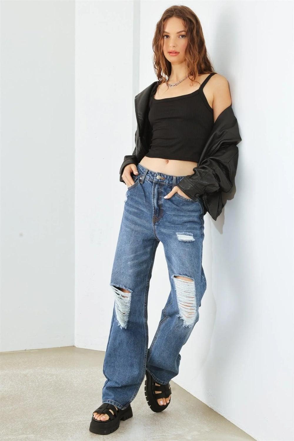 HAMMER COLLECTION Distressed High Waist Jeans - ClubOn