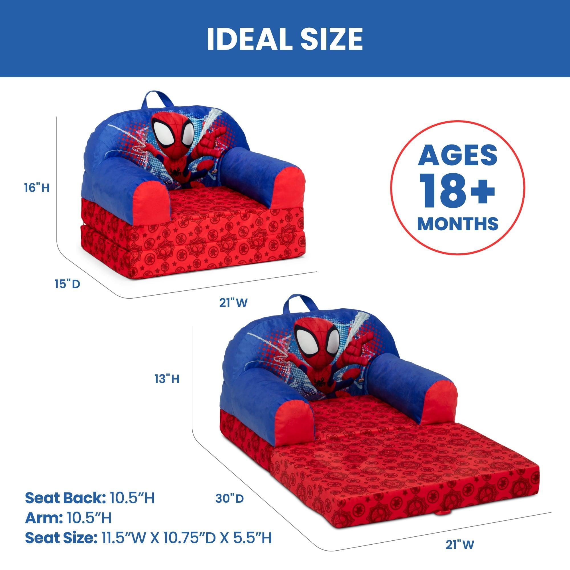 Spidey and His Amazing Friends Cozee Buddy Flip-Out Chair by Delta Children, Blue - ClubOn