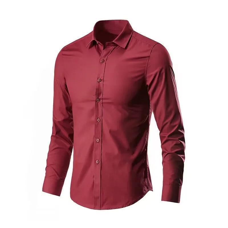Men's Elastic Wrinkle-Free Shirt - Business Casual Style - ClubOn