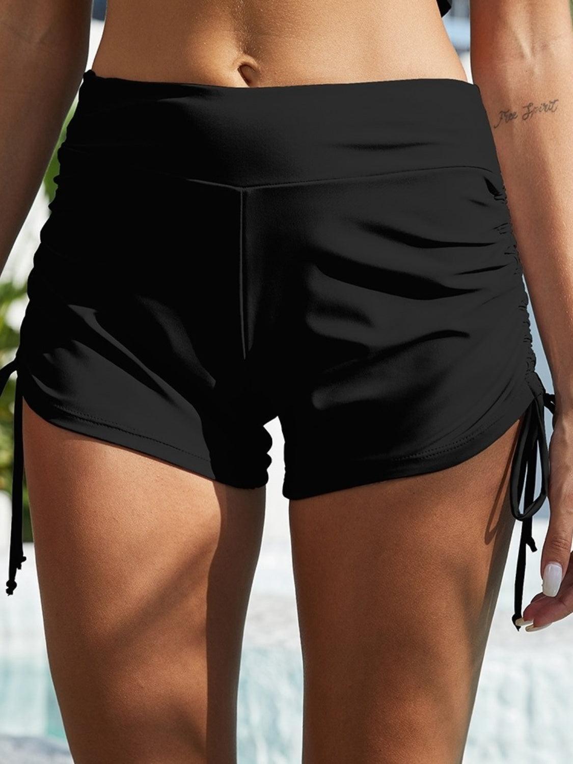 FAM-FAM Drawstring Mid-Rise Waist Swim Shorts - ClubOn