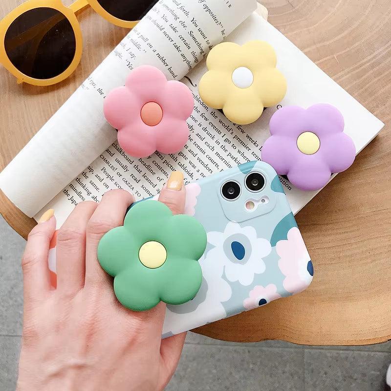 Cute Flower Phone Stand - Foldable Finger Ring Grip - ClubOn