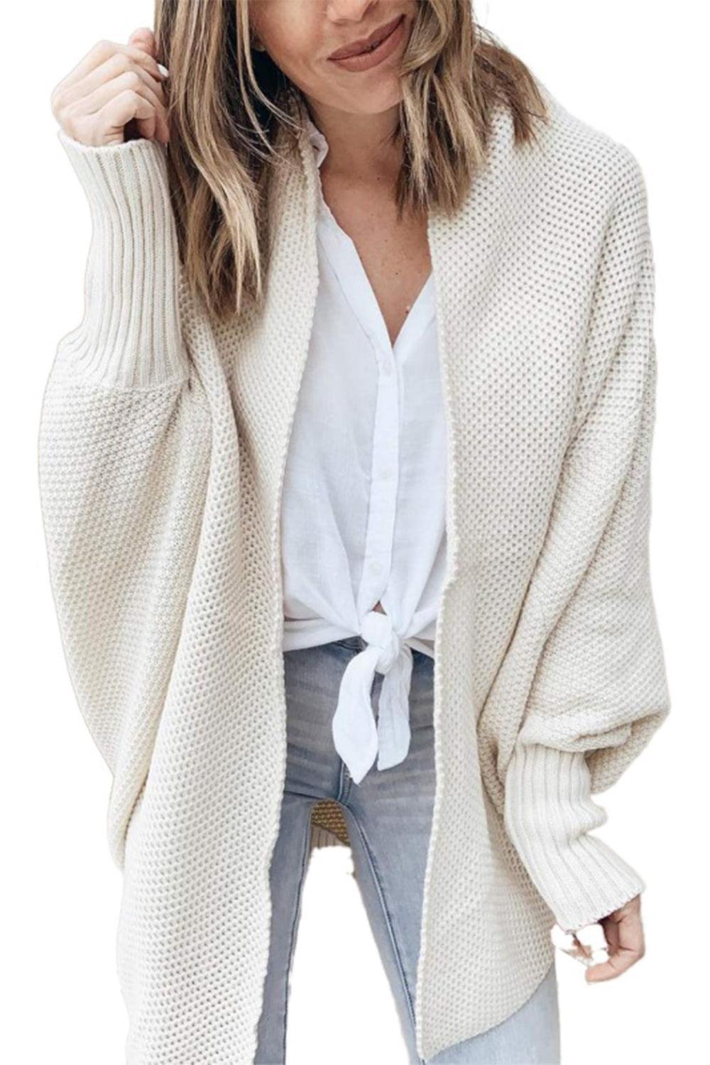 Angel Wings Open Front Dolman Sleeve Longline Cardigan - ClubOn