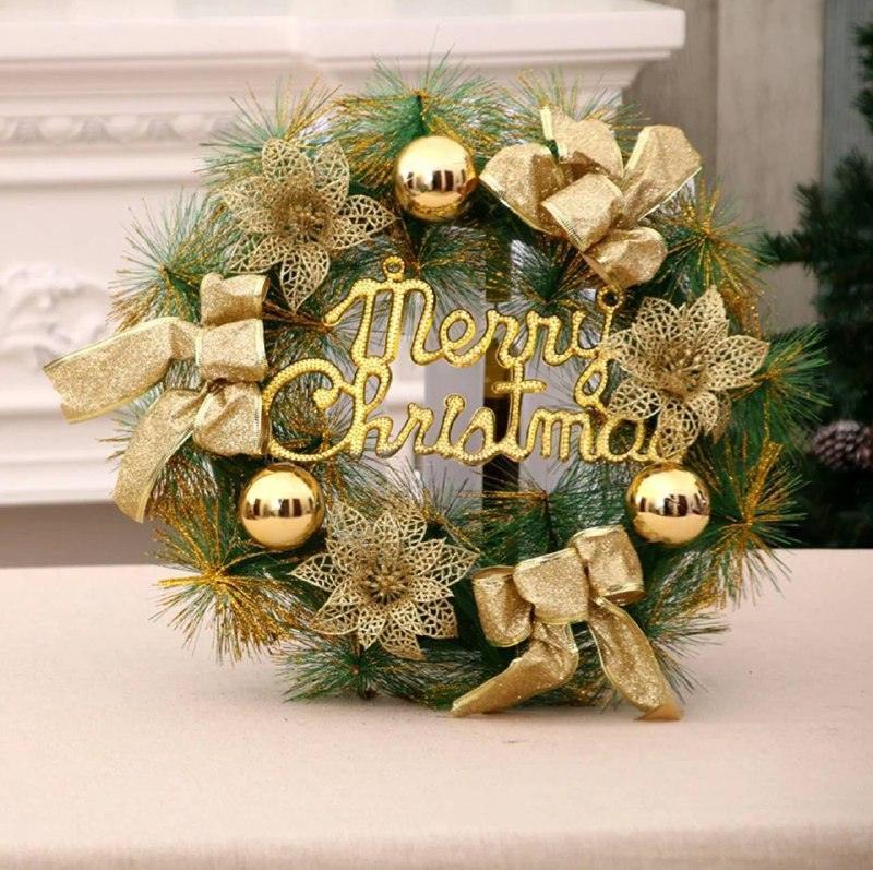 Christmas Floral Rattan Wreath – Holiday Door Decoration - ClubOn