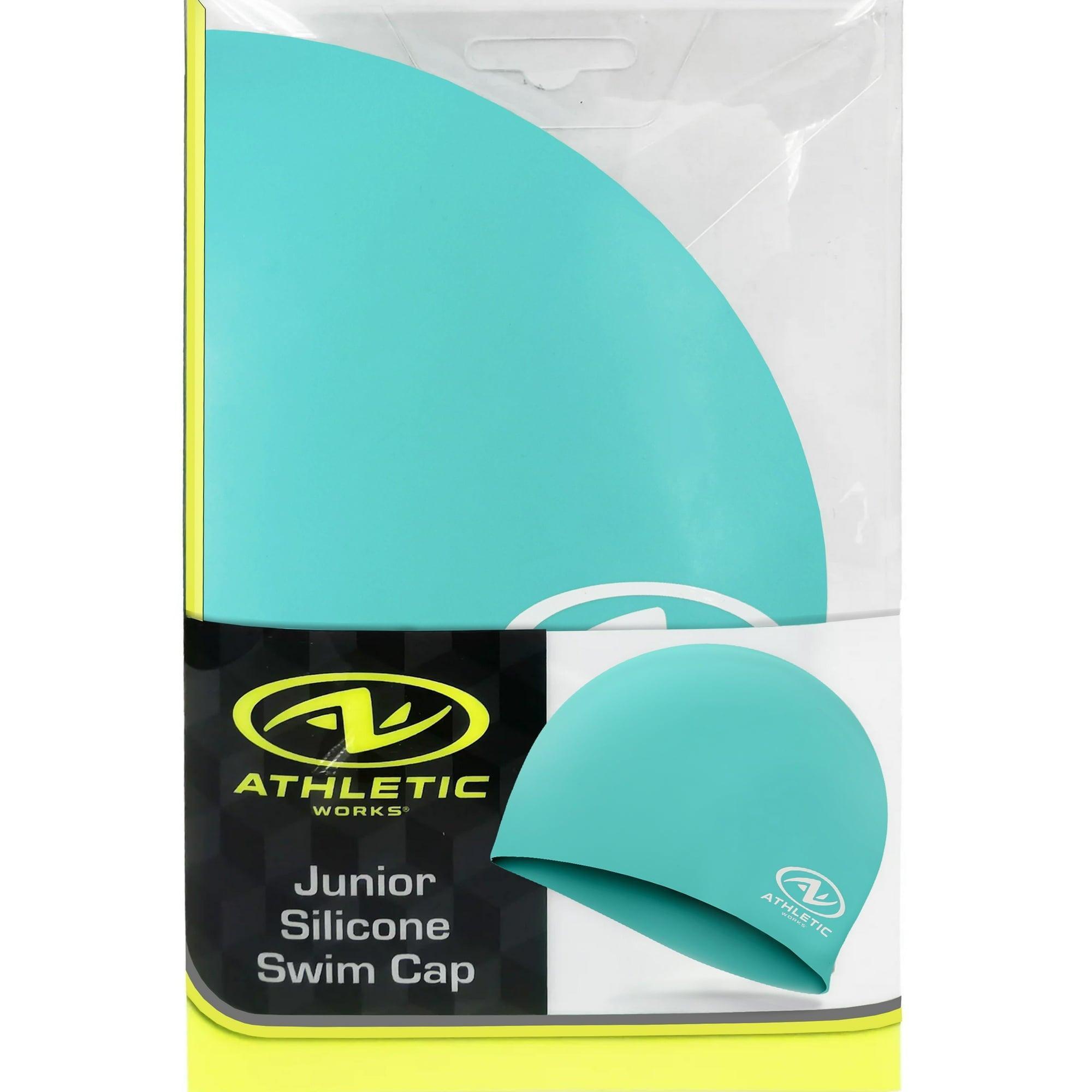 Athletic Works Adult Size Black Silicone Swim Cap – Durable, Comfortable Fit - ClubOn