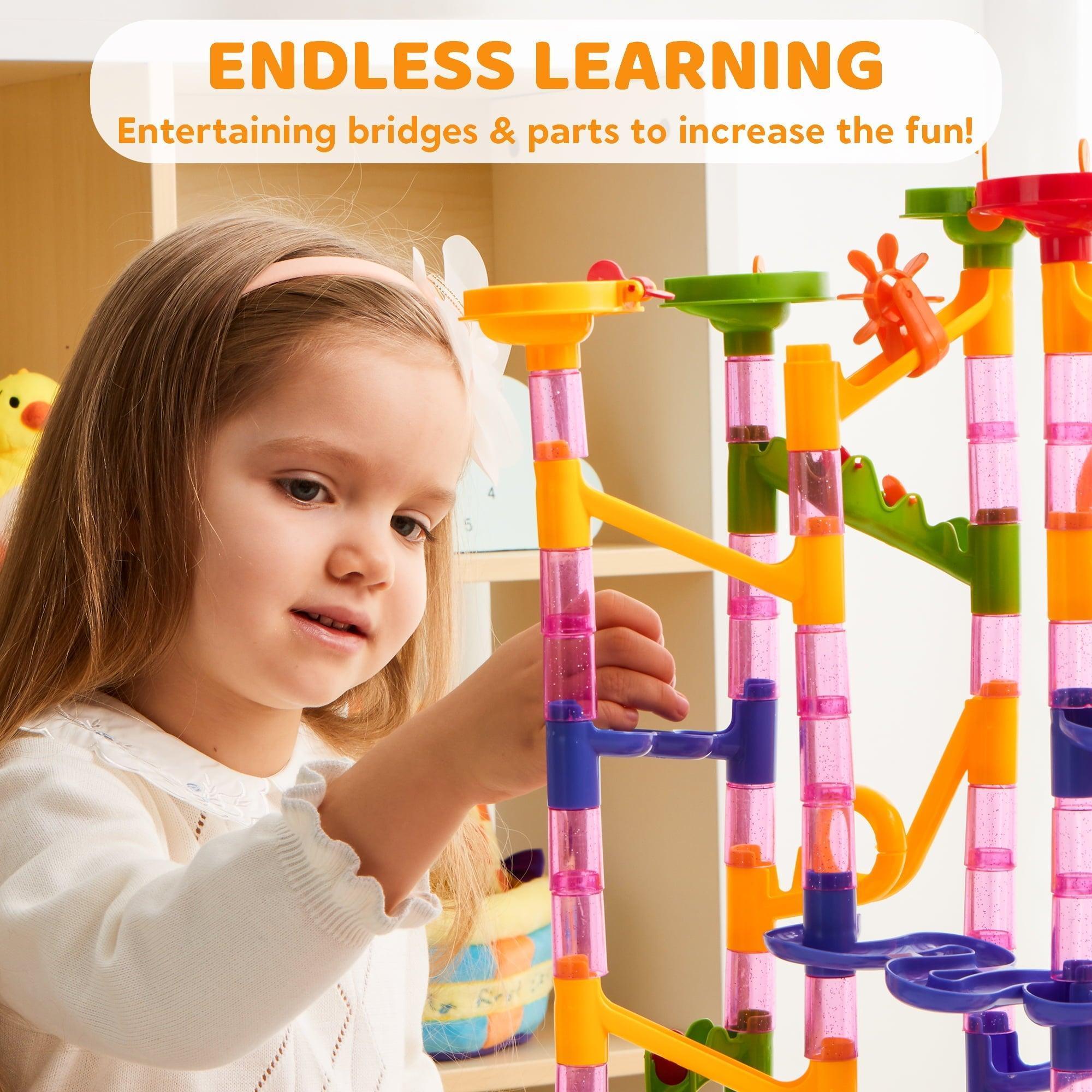 SYNCFUN 196 Pcs Marble Run – STEM Construction Marble Maze Toy for Kids Aged 3-8 - ClubOn