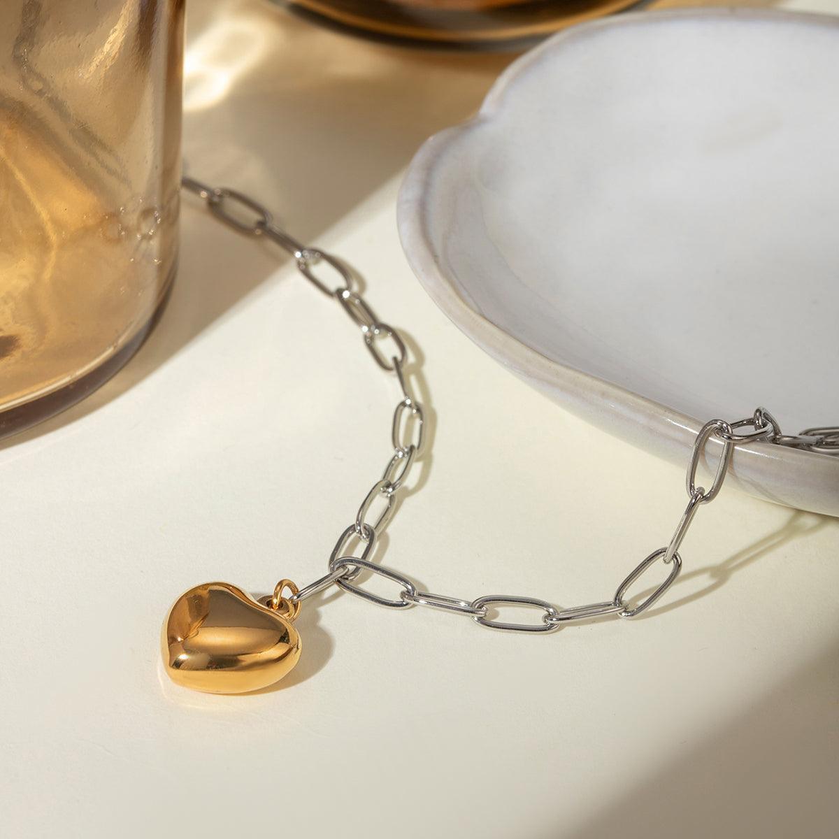 Stainless Steel Heart Pendant Necklace - ClubOn