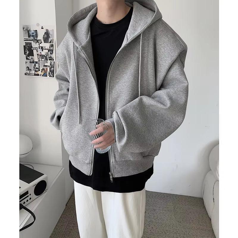 Men's Hooded Sweatshirt - Loose Fit High Street Fashion Coat - ClubOn