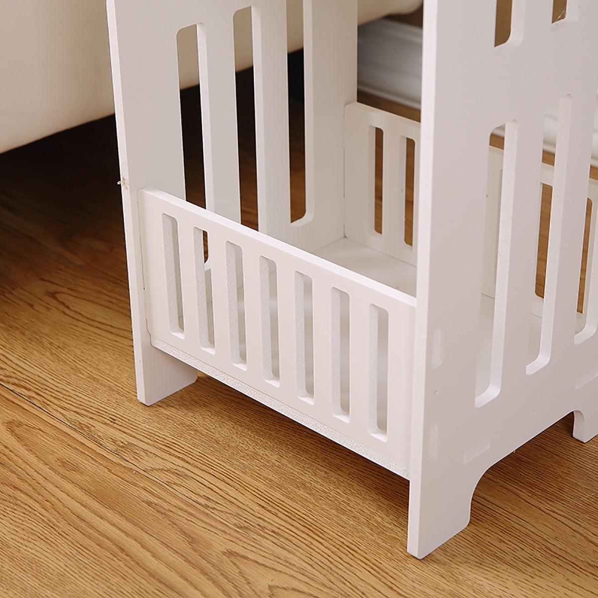 White Modern Bedside Table, Bedroom Nightstand, End Table, Plant Stand, Storage Rack Organizer - ClubOn