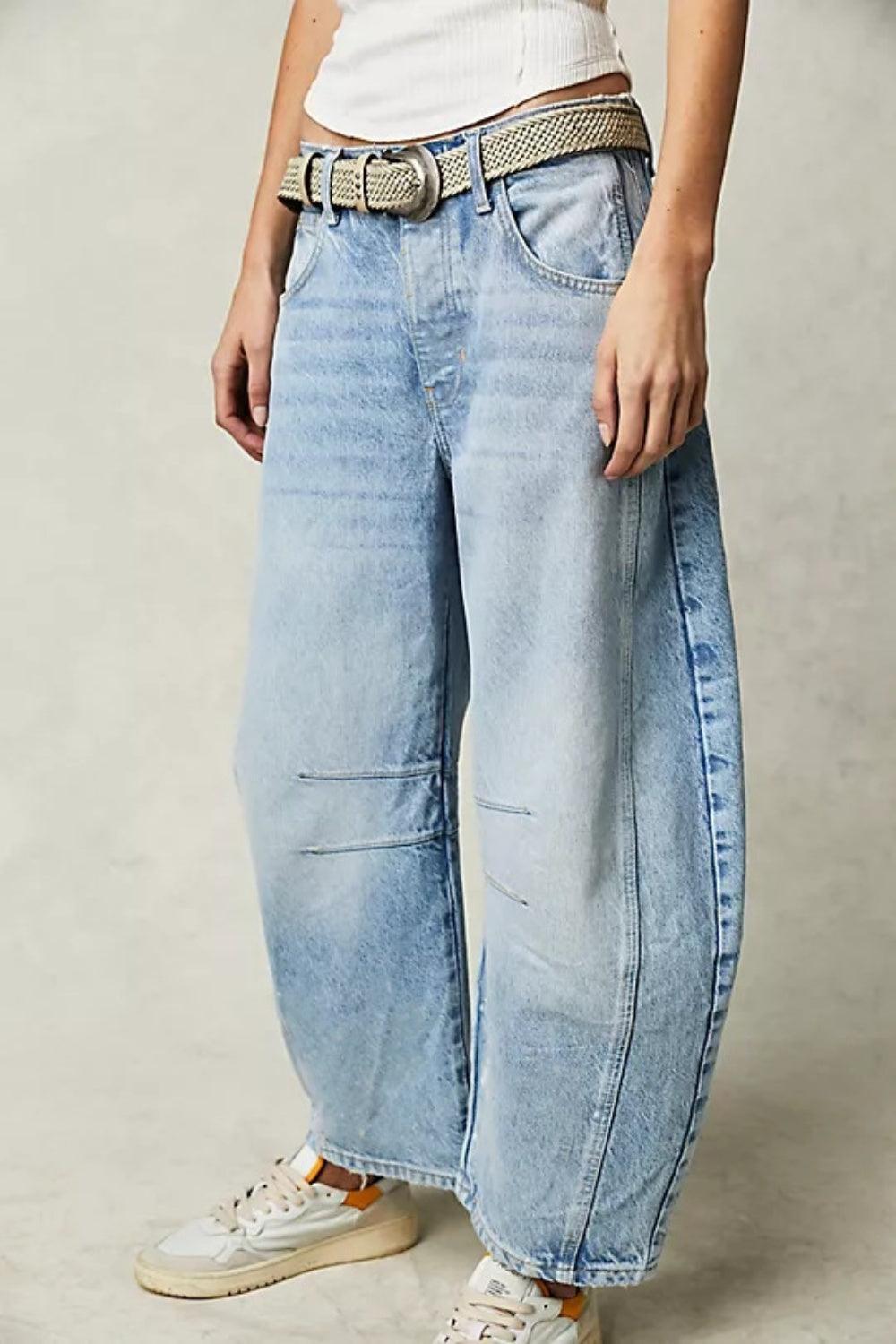 Wide Leg Jeans with Pockets - ClubOn