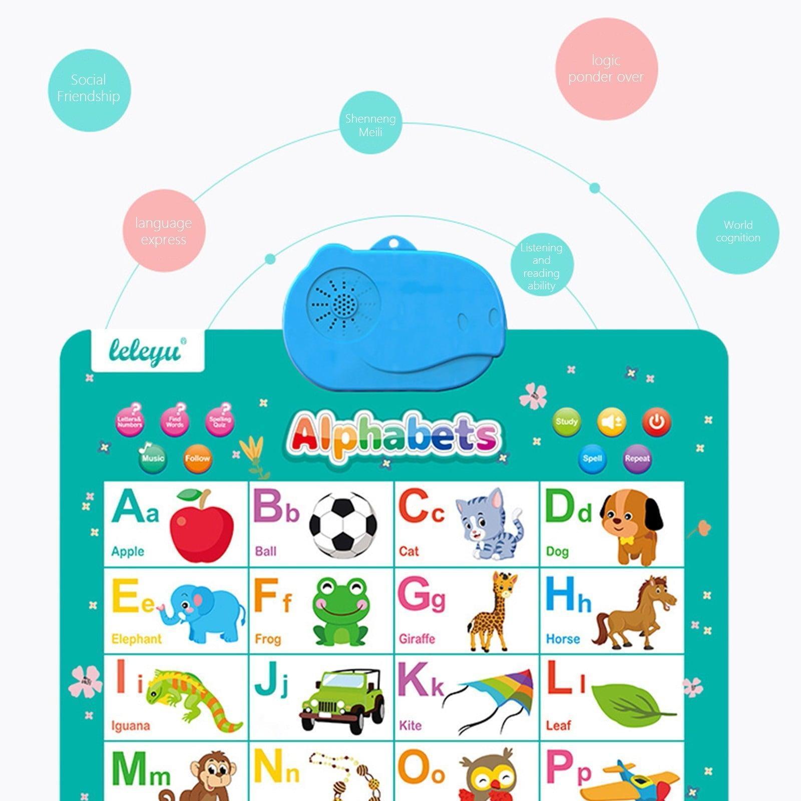 Electronic Alphabet Wall Chart, Talking ABC & 123s, Music Poster, Montessori Toy for Toddlers 1-5 - ClubOn