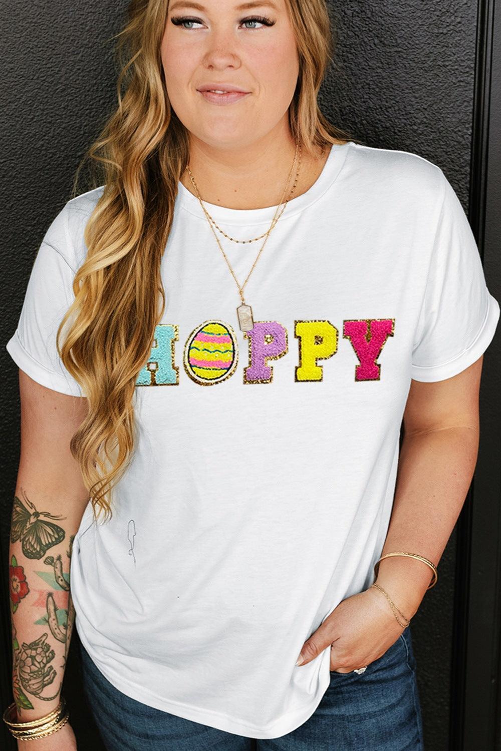 Plus Size Round Neck Short Sleeve T-Shirt - ClubOn