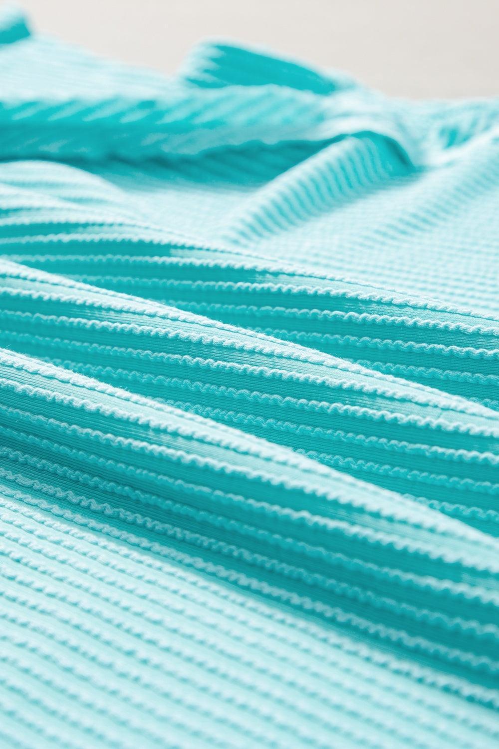 Plus Size Textured Round Neck Short Sleeve Top - ClubOn