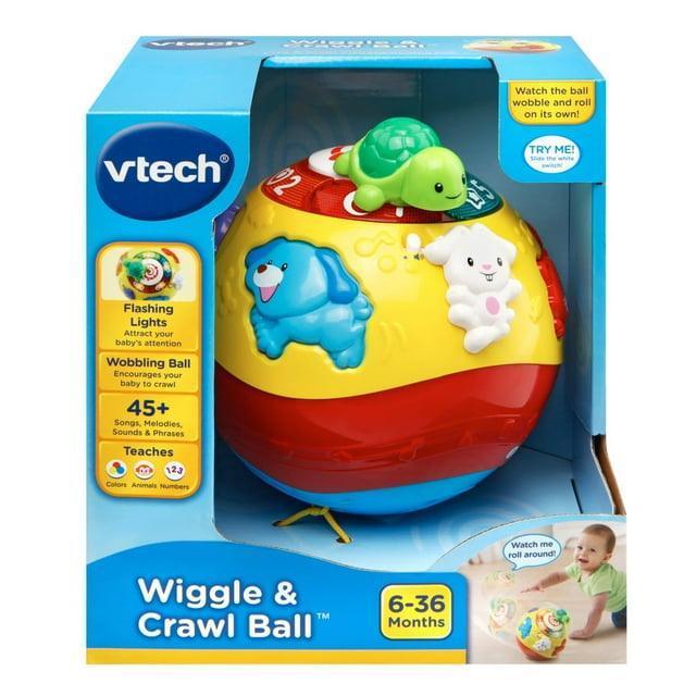 VTech Wiggle and Crawl Ball for Babies and Toddlers, Encourages Motor Skills, Teaches Shapes & Colors - ClubOn