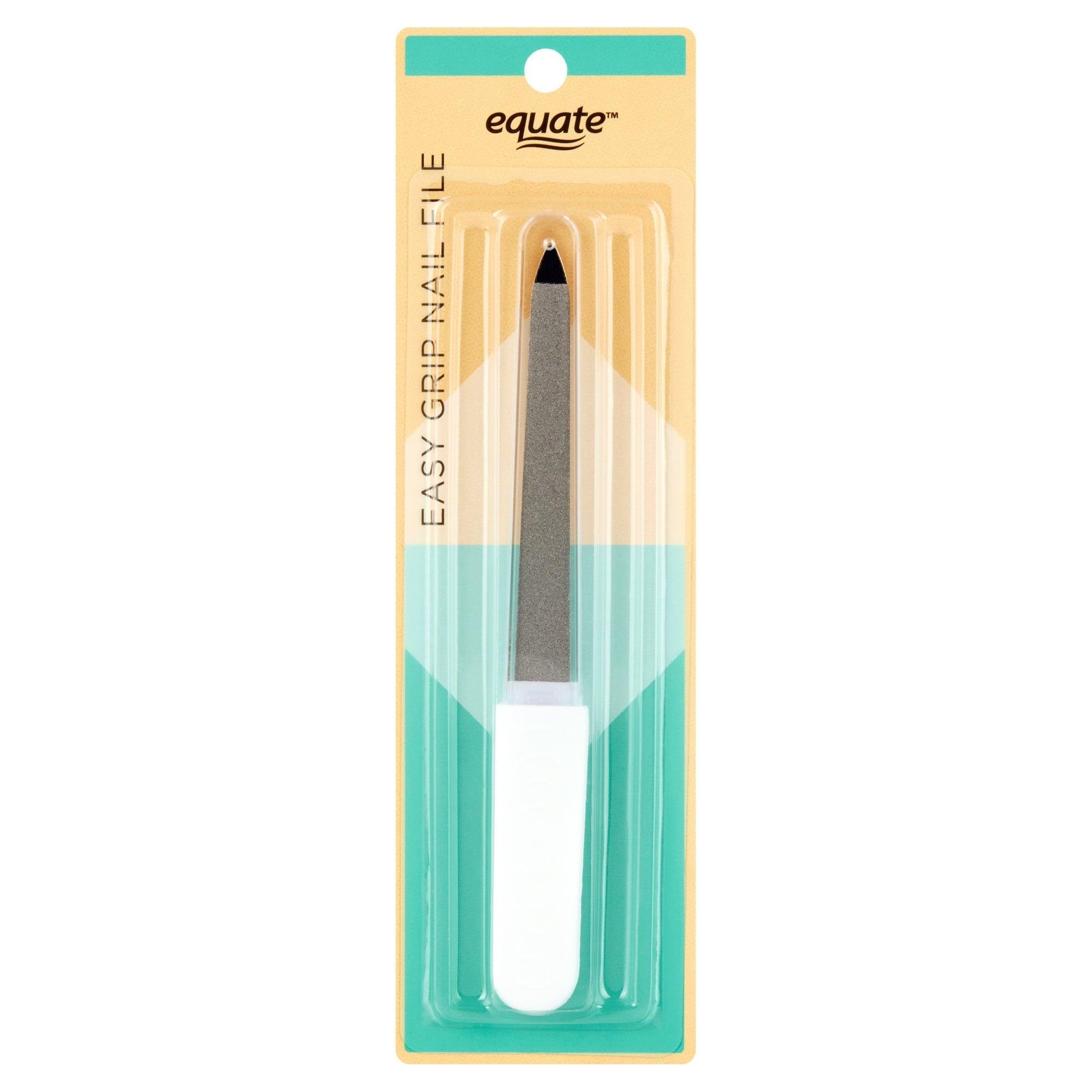 Equate Non-Slip Easy Grip Fingernail File with Cover, White - ClubOn
