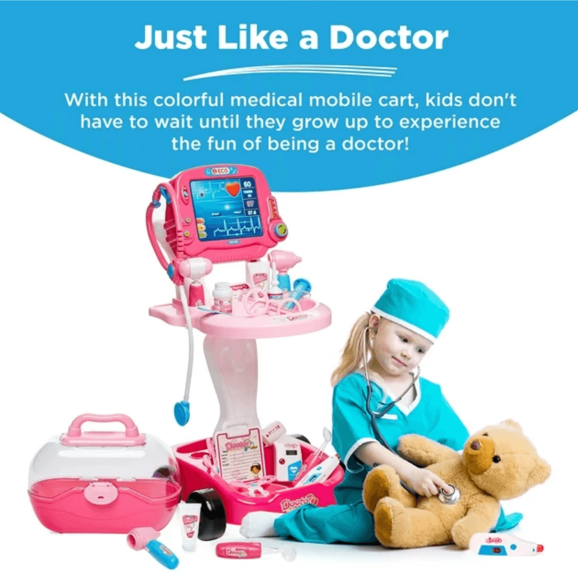 Best Choice Products Play Doctor Kit for Kids - Pretend Medical Station Set - ClubOn