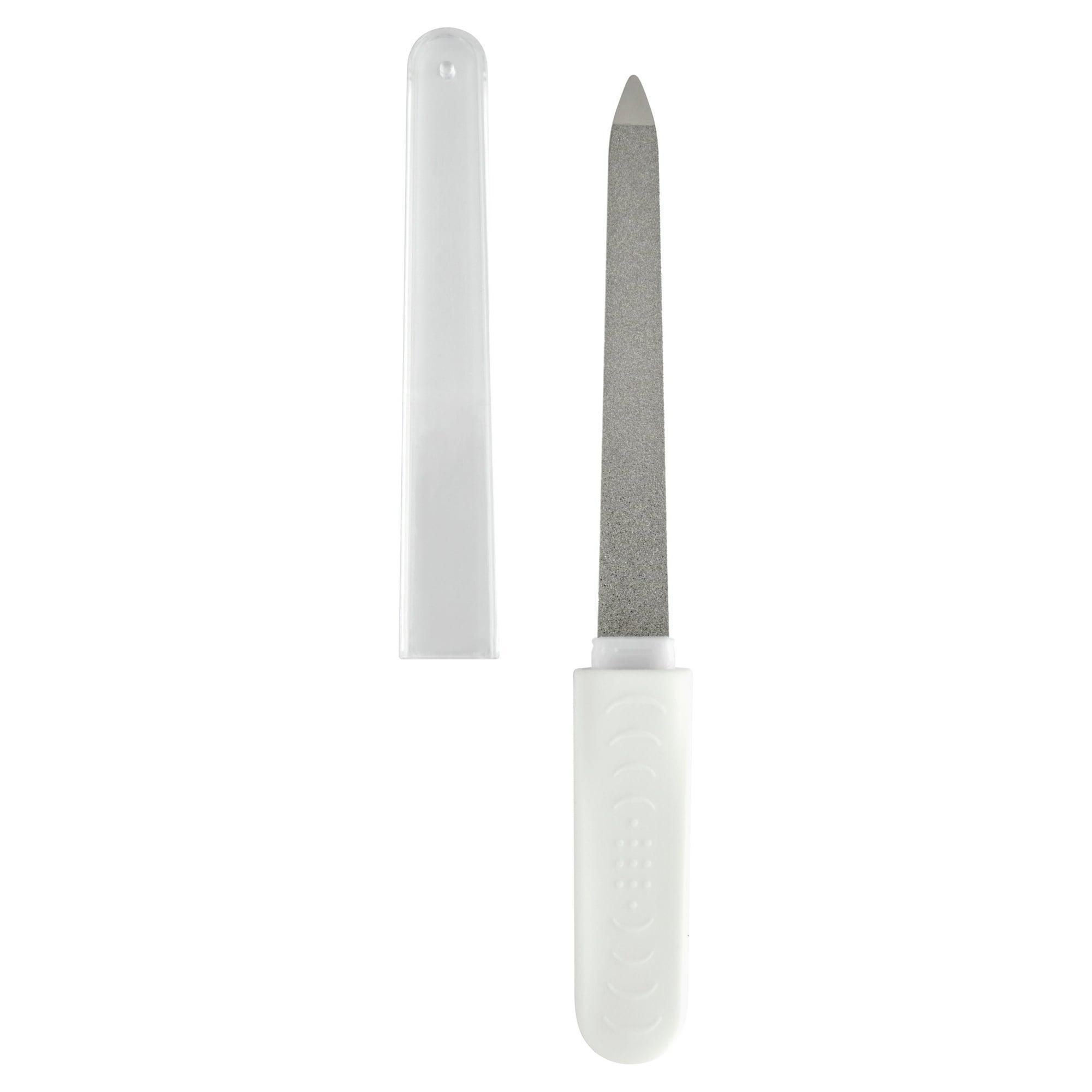 Equate Non-Slip Easy Grip Fingernail File with Cover, White - ClubOn