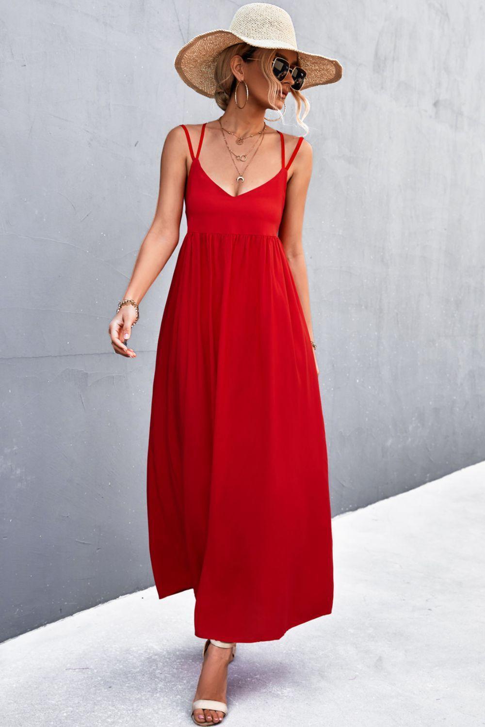 Double Strap Tie Back Dress - ClubOn