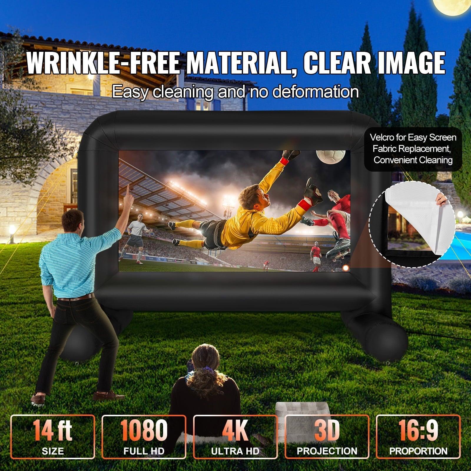 SKYSHALO 14FT Inflatable Movie Screen – Portable Outdoor Projector Screen with Blower for Home Theater & Events - ClubOn