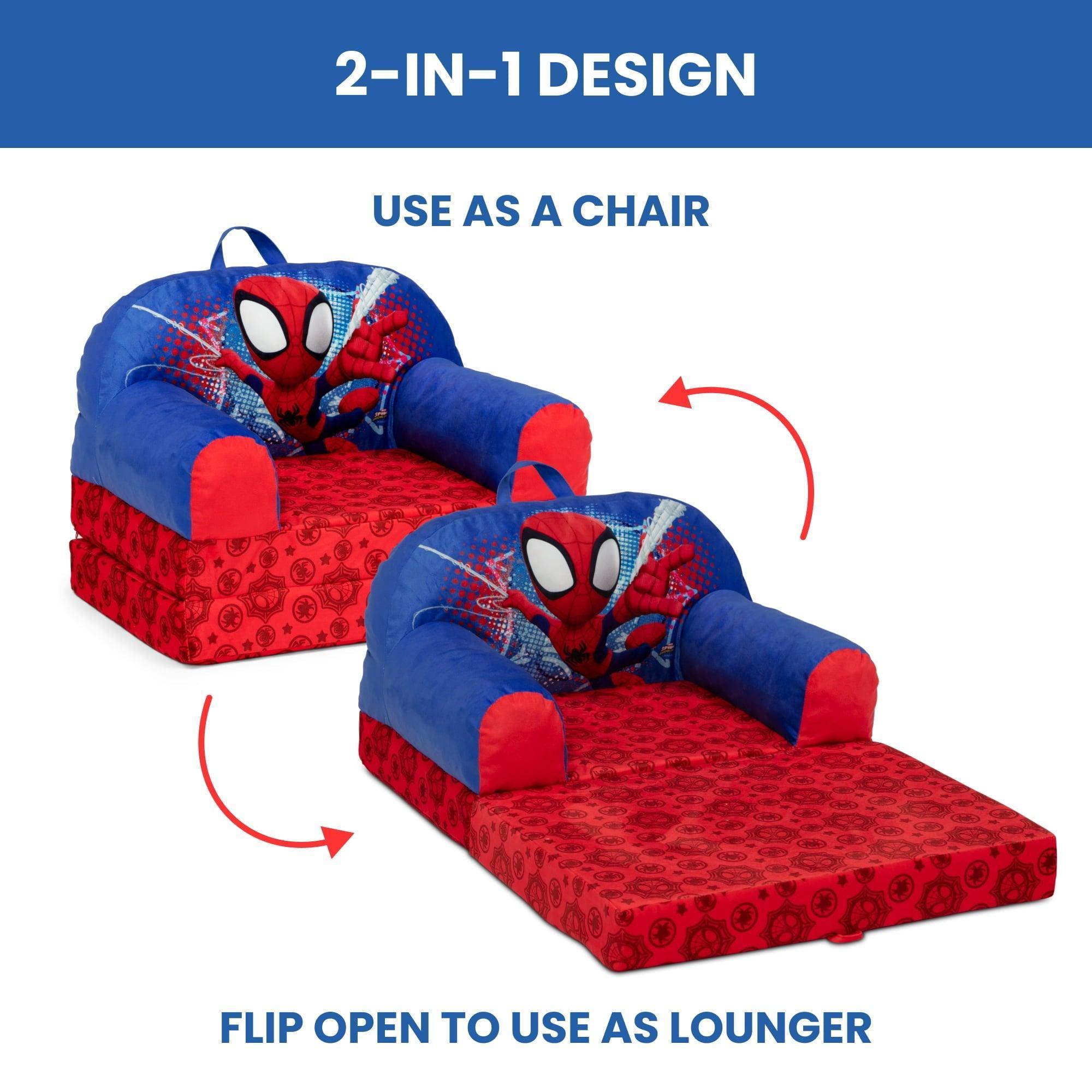 Spidey and His Amazing Friends Cozee Buddy Flip-Out Chair by Delta Children, Blue - ClubOn