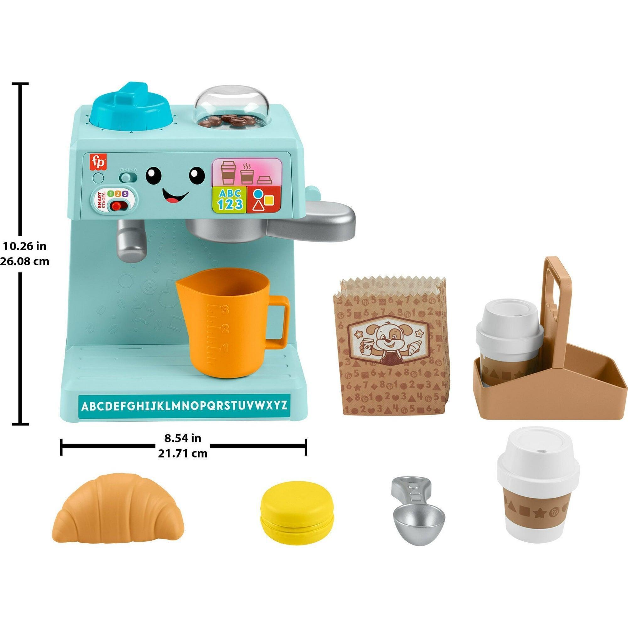 Fisher-Price Laugh & Learn Learn & Serve Coffee Café Toddler Electronic Toy – 10 Play Pieces - ClubOn