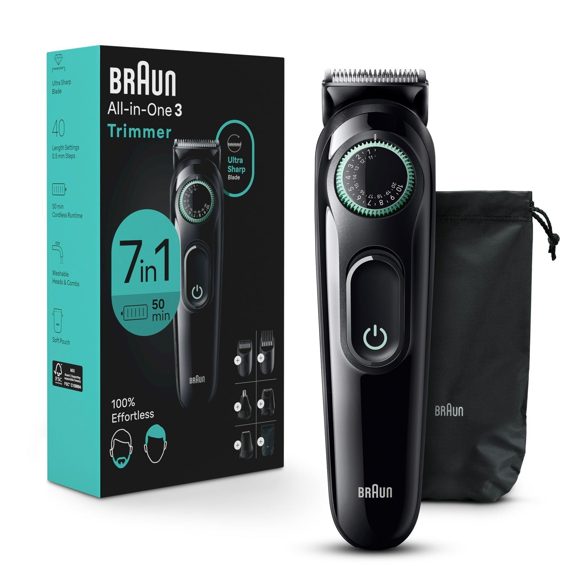 Braun Series 3 3470 All-in-One 7-in-1 Electric Grooming Kit with Beard Trimmer for Men - ClubOn