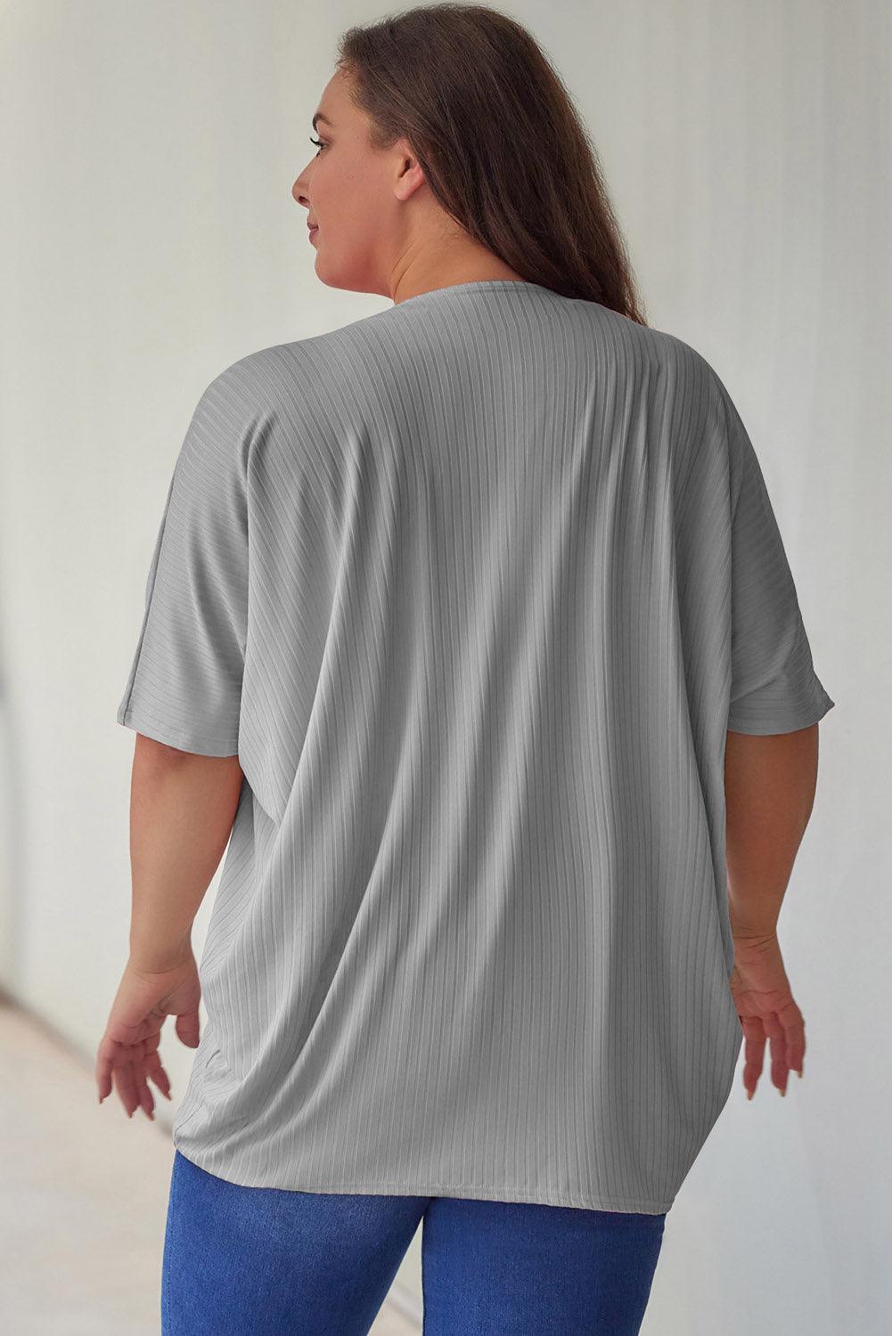 Plus Size Ribbed Cocoon Cover Up - ClubOn