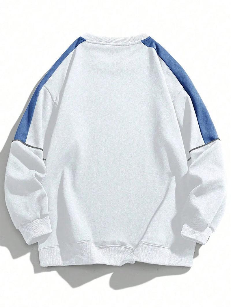 Men's Raglan Sleeve Sweatshirt - Fashionable Contrast Round Neck for Autumn & Winter - ClubOn