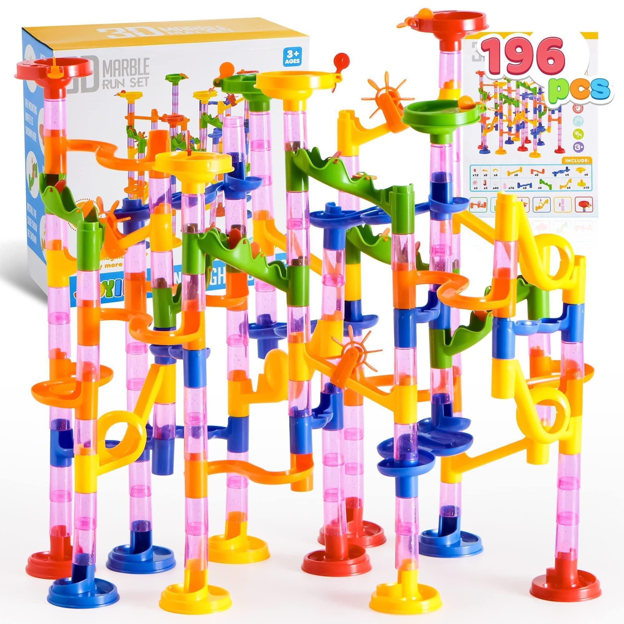SYNCFUN 196 Pcs Marble Run – STEM Construction Marble Maze Toy for Kids Aged 3-8 - ClubOn