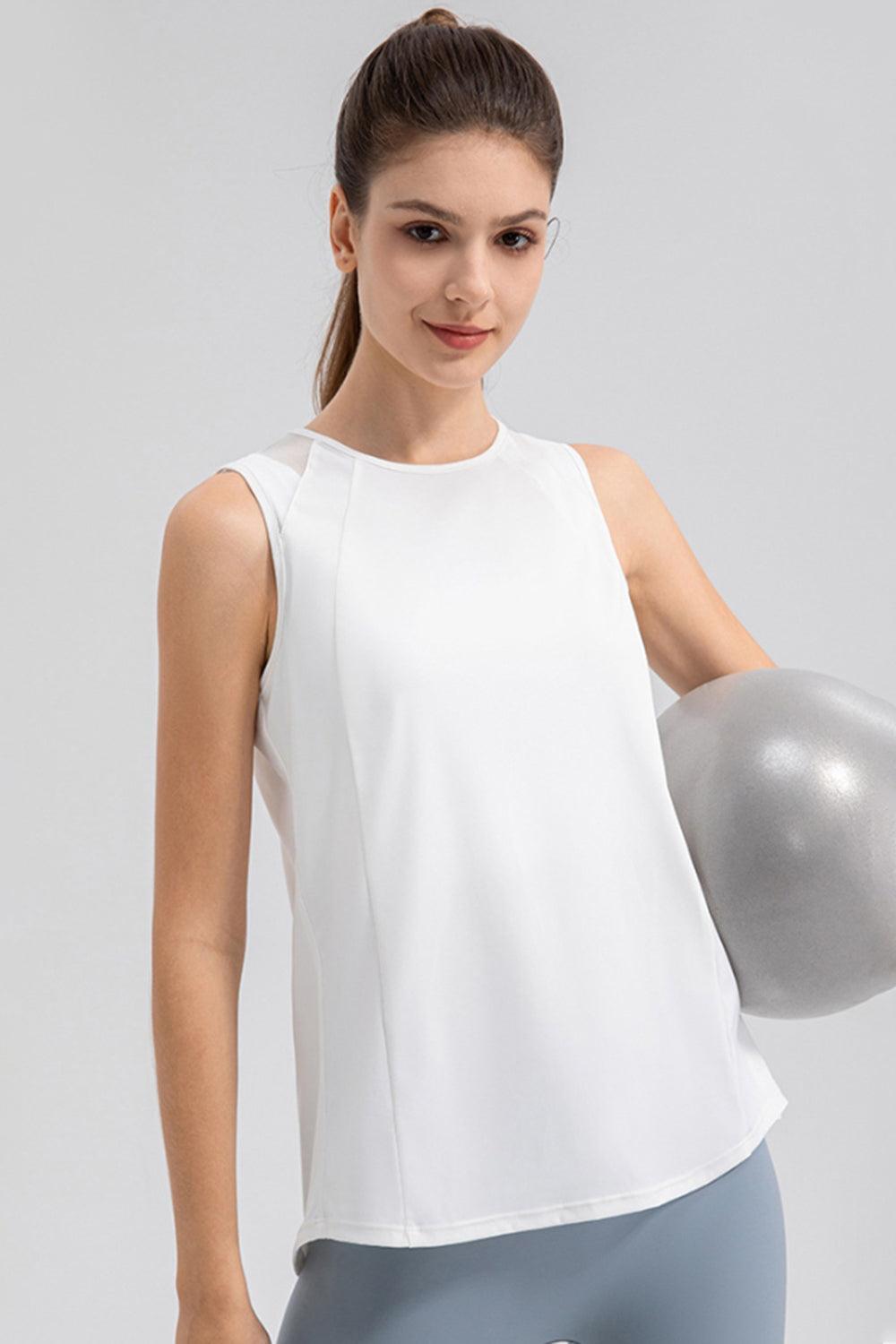 Round Neck Wide strap Active Tank - ClubOn