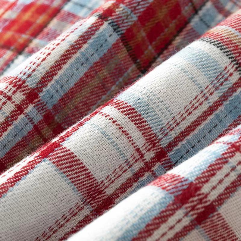 Men's Oversized Plaid Flannel Shirt - Casual Drop-Shoulder Long Sleeve - ClubOn