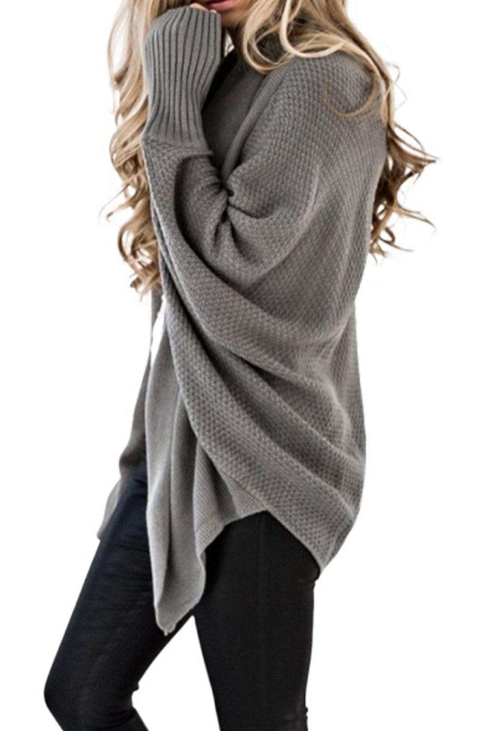 Angel Wings Open Front Dolman Sleeve Longline Cardigan - ClubOn