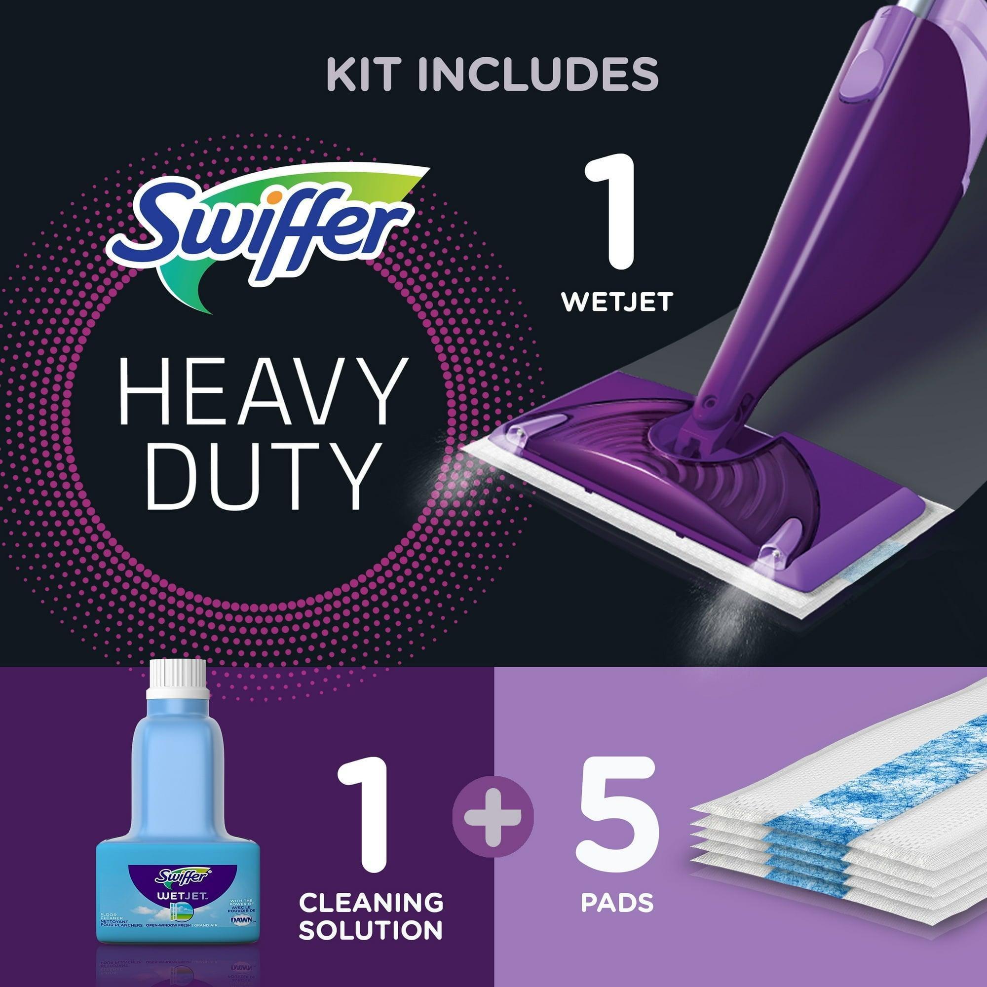 Swiffer WetJet Wood Starter Kit, 1 Mop, 5 Pads, 1 Cleaning Solution, for Hardwood Floors - ClubOn