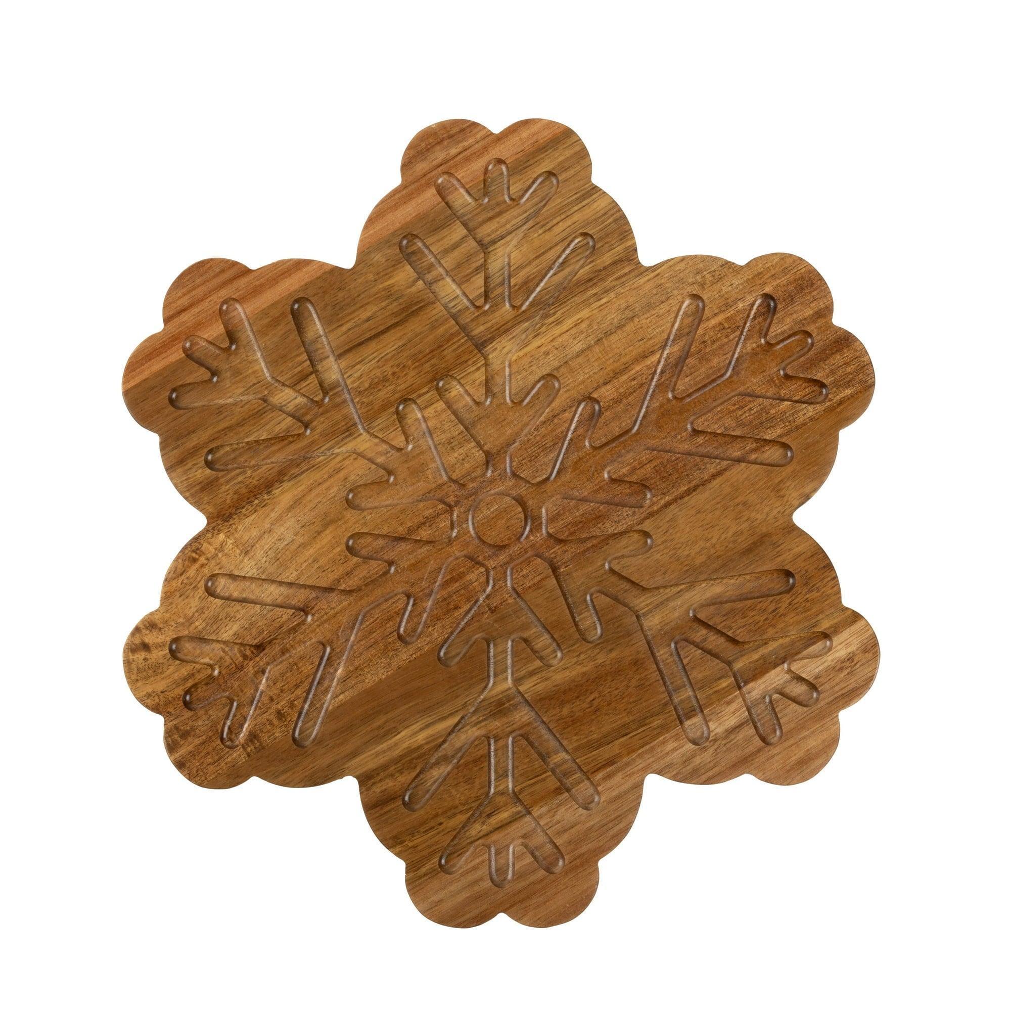 Holiday Time Acacia Wood Snowflake Board, 12 x 11.18 - ClubOn