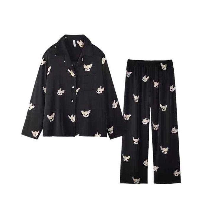 Silk Pajamas - Couple’s Long-Sleeve Silk Set for Spring & Autumn - ClubOn