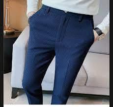 Waffle Casual Trousers – Men's Business Formal Suit Pants - ClubOn