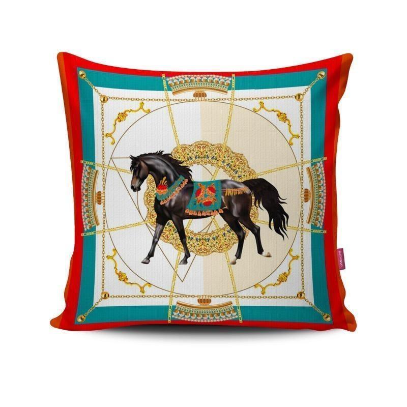 Nordic American Style Horse Pillowcase – Orange Luxury Sofa Cushion Cover - ClubOn