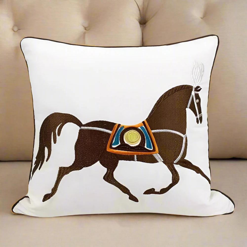 Nordic American Style Horse Pillowcase – Orange Luxury Sofa Cushion Cover - ClubOn