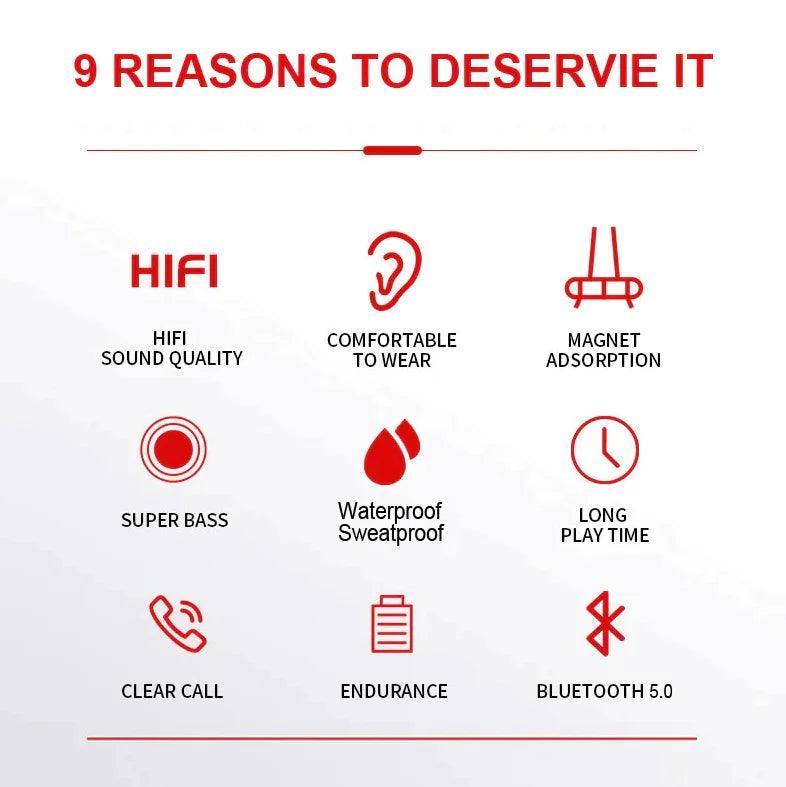 Waterproof Bluetooth 5.0 Earbuds Stereo Sport Wireless Headphones in Ear Headset - ClubOn